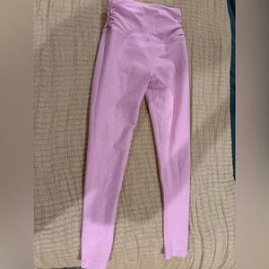Beyond Yoga Spacedye Raise the Barre Shirred Pink High-Waisted Leggings